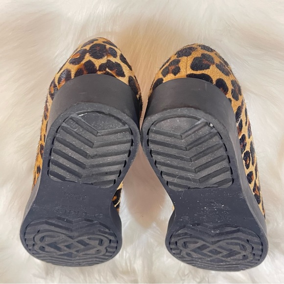 Ukies Alexa Leopard Calf Hair Wedged Platform Loafers - Picture 6 of 8
